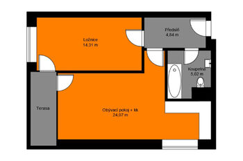 Pronájem bytu 2+kk v osobním vlastnictví 57 m², Kolín