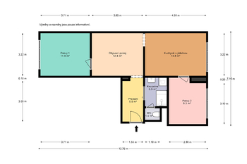 Prodej bytu 3+kk v osobním vlastnictví 68 m², Benešov