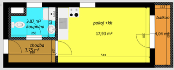 Pronájem bytu 1+kk v osobním vlastnictví 28 m², Poděbrady