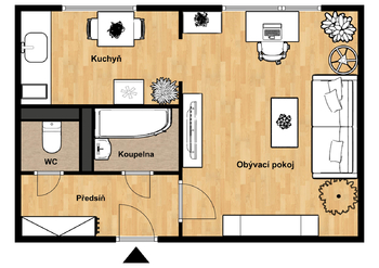 Pronájem bytu 1+kk v družstevním vlastnictví 30 m², Praha 4 - Chodov