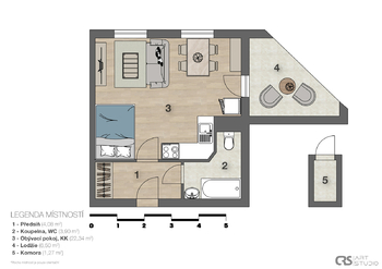 Prodej bytu 1+kk v osobním vlastnictví 40 m², Klecany