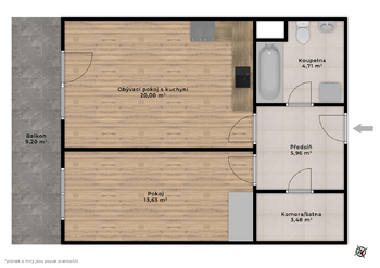 Prodej bytu 2+kk v osobním vlastnictví 57 m², Praha 8 - Libeň