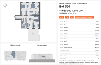 Prodej bytu 5+kk v osobním vlastnictví 153 m², Praha 9 - Hostavice