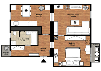 Prodej bytu 2+1 v osobním vlastnictví 57 m², Pardubice