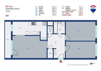 Prodej bytu 3+1 v osobním vlastnictví 83 m², Praha 8 - Bohnice