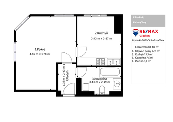 Prodej bytu 1+1 v osobním vlastnictví 42 m², Karlovy Vary