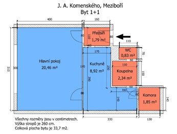 Pronájem bytu 1+1 v osobním vlastnictví 34 m², Meziboří