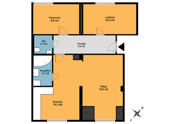 Pronájem bytu 3+1 v osobním vlastnictví 62 m², Dobřichovice