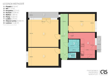 Pronájem bytu 3+1 v osobním vlastnictví 84 m², Praha 5 - Košíře