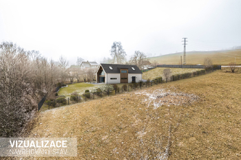 Vizualizace novostavby domu. - Prodej pozemku 2263 m², Lažiště