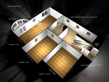 půdorys 3D  - Prodej domu 398 m², Hořovice