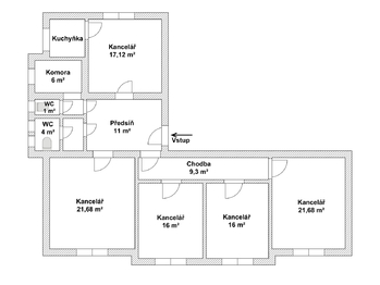 Pronájem kancelářských prostor 124 m², Praha 4 - Podolí