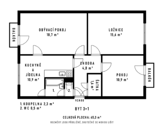 Prodej bytu 3+1 v družstevním vlastnictví 74 m², Nový Jičín