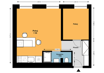 Pronájem bytu 1+1 v osobním vlastnictví 35 m², Praha 3 - Žižkov