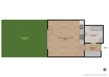 Pronájem bytu 1+kk v osobním vlastnictví 36 m², Praha 5 - Radotín