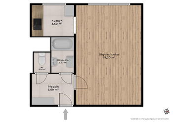 Pronájem bytu 1+kk v osobním vlastnictví 30 m², Praha 4 - Chodov