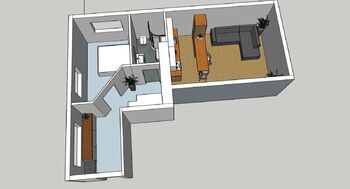 Plánek - Pronájem bytu 2+kk v osobním vlastnictví 50 m², Praha 5 - Hlubočepy