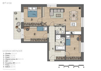 Prodej bytu 4+kk v osobním vlastnictví 110 m², Husinec