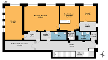 Pronájem kancelářských prostor 322 m², Praha 5 - Košíře