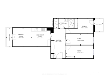 Půdorys 3D scan - Pronájem bytu 4+kk v osobním vlastnictví 104 m², Praha 9 - Letňany