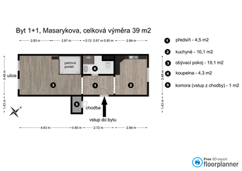 Pronájem bytu 1+1 v osobním vlastnictví 39 m², Ústí nad Labem