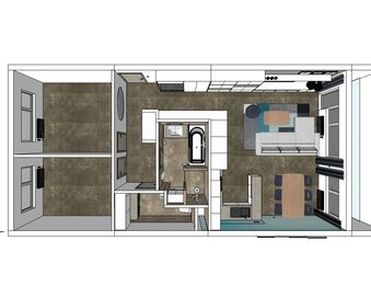 Půdorys bytu.  - Pronájem bytu 3+kk v družstevním vlastnictví 84 m², Neratovice