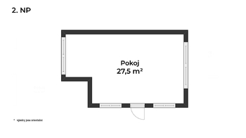 půdorys 2 NP - Prodej domu 183 m², Brno