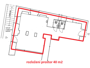 rozložení prostor ... - Pronájem obchodních prostor 40 m², Havlíčkův Brod