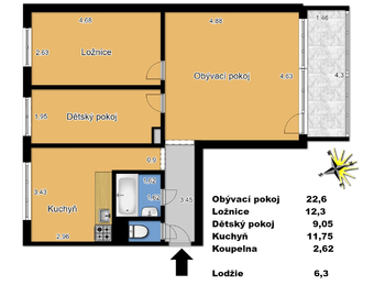 Pronájem bytu 3+1 v osobním vlastnictví 58 m², Plzeň