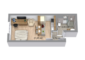 Prodej byt 1+kk, 30.44 m2, V Újezdech, Medlánky, Brno - Prodej bytu 1+kk v osobním vlastnictví 31 m², Brno