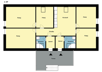 Půdorys 2D - II.NP - Prodej domu 245 m², Zašová