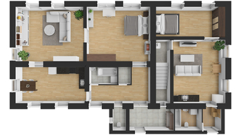 Půdorys 3D - I.NP - Prodej domu 245 m², Zašová