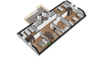 Půdorys 3D - II.NP - Prodej domu 245 m², Zašová