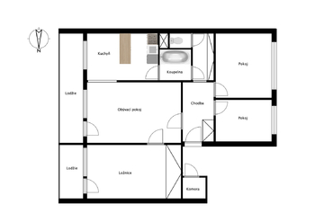 Pronájem bytu 4+1 v osobním vlastnictví 77 m², Praha 9 - Prosek