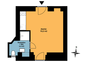 Pronájem bytu 1+kk v osobním vlastnictví 19 m², Praha 6 - Břevnov