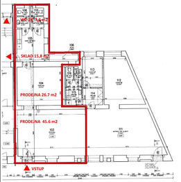 Pronájem obchodních prostor 95 m², Šumperk