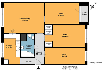 Prodej bytu 4+1 v osobním vlastnictví 90 m², Praha 5 - Hlubočepy