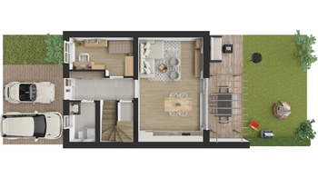 Půdorys - přízemí - Prodej domu 134 m², Opatovice nad Labem