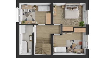 Půdorys domu - patro - Prodej domu 134 m², Opatovice nad Labem