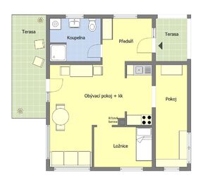 Orientační půdorys - Prodej domu 47 m², Jílové u Prahy