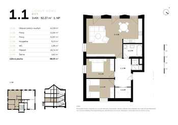 Prodej bytu 3+kk v osobním vlastnictví 92 m², Bedřichov