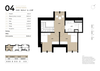 Prodej bytu 3+kk v osobním vlastnictví 95 m², Strážné