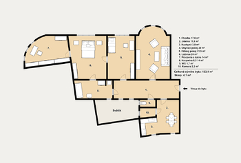 Prodej bytu 4+1 v osobním vlastnictví 137 m², Brno