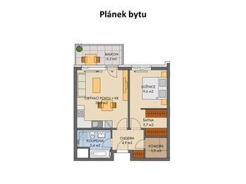 Prodej bytu 2+kk v osobním vlastnictví 57 m², Praha 5 - Hlubočepy