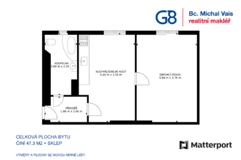 Prodej bytu 1+1 v osobním vlastnictví 47 m², Žatec