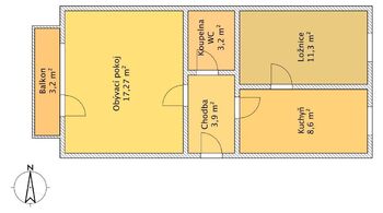 Pronájem bytu 2+1 v osobním vlastnictví 46 m², Trhové Sviny