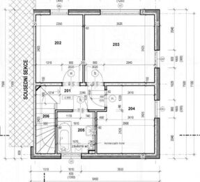 půdorys - patro - Pronájem domu 80 m², Nehvizdy