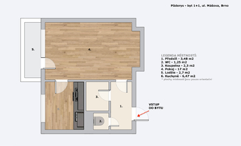 Prodej bytu 1+1 v osobním vlastnictví 32 m², Brno