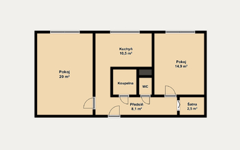 Pronájem bytu 2+1 v osobním vlastnictví 62 m², Brno