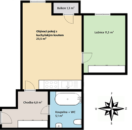 Prodej bytu 2+kk v osobním vlastnictví 48 m², Jirny